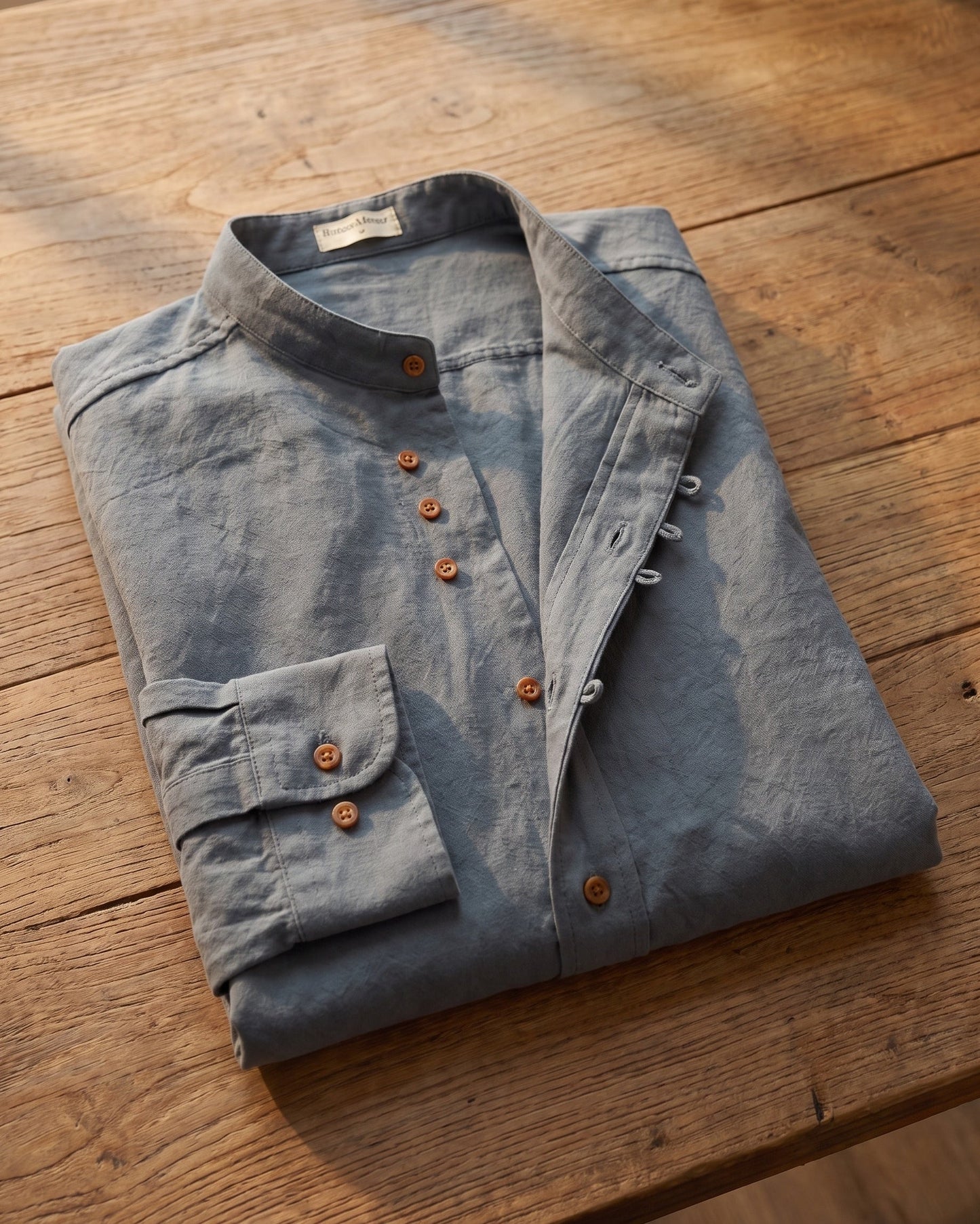 Nico Linen Mandarin Collar Shirt